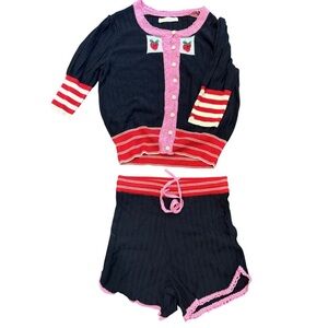 LOVESHACKFANCY🍓Knit Cardigan and Shorts Set